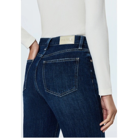 PISTOLA Cassie High Rise Straight Jeans Dark Wash Denim Wide Leg  Size 26 NWT - Picture 4 of 8